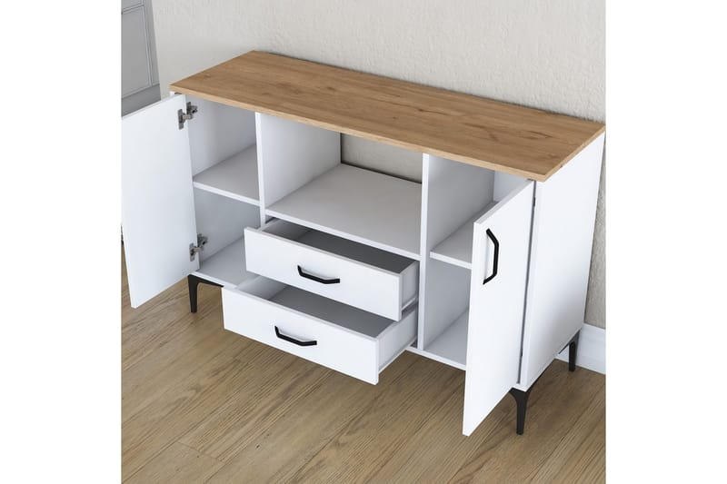 Cerreta konsollbord 120 cm - Mellomfarget tre/Hvit - Møbler - Bord - Avlastningsbord & sidobord - Konsollbord & gangbord
