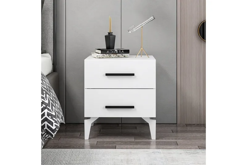 Ceylor Nattbord 50 cm - Hvit - Møbler - Bord - Avlastningsbord & sidobord - Sengebord & nattbord