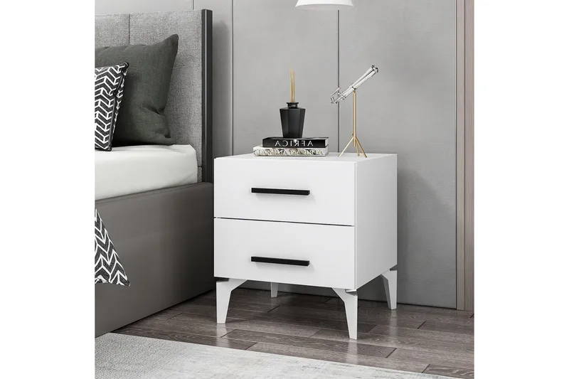 Ceylor Nattbord 50 cm - Hvit - Møbler - Bord - Avlastningsbord & sidobord - Sengebord & nattbord