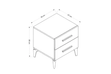 Ceylor Nattbord 50 cm - Hvit - Møbler - Bord - Avlastningsbord & sidobord - Sengebord & nattbord