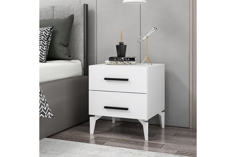 Ceylor Nattbord 50 cm - Hvit - Møbler - Bord - Avlastningsbord & sidobord - Sengebord & nattbord