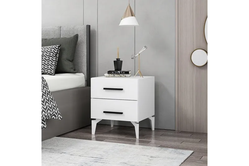 Ceylor Nattbord 50 cm - Hvit - Møbler - Bord - Avlastningsbord & sidobord - Sengebord & nattbord