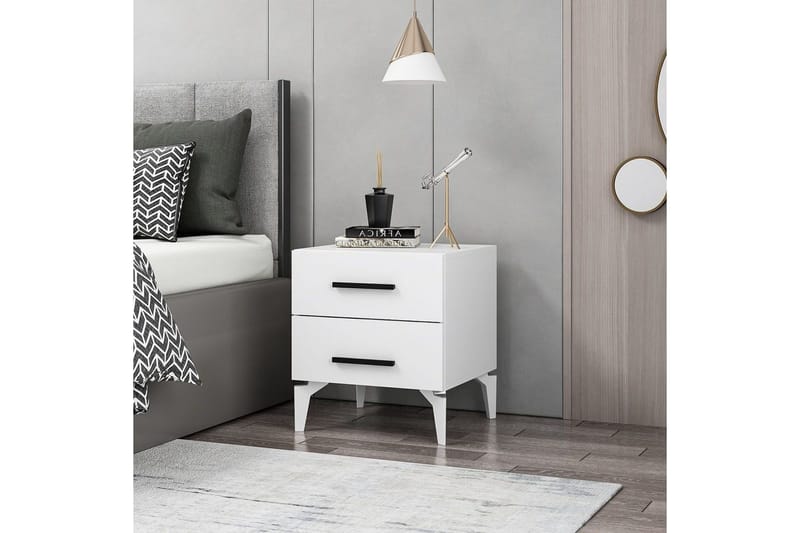 Ceylor Nattbord 50 cm - Hvit - Møbler - Bord - Avlastningsbord & sidobord - Sengebord & nattbord