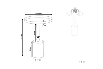 Charis Sidebord 36 cm - Gull/Hvit - Møbler - Bord - Avlastningsbord & sidobord - Lampebord & sidebord