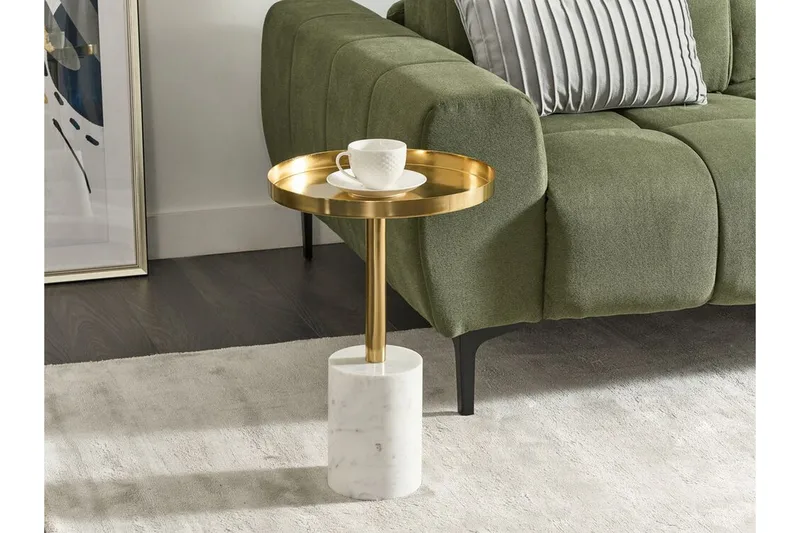 Charis Sidebord 36 cm - Gull/Hvit - Møbler - Bord - Avlastningsbord & sidobord - Lampebord & sidebord