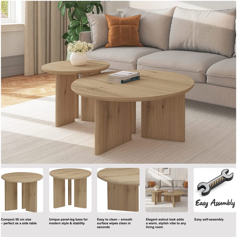 Chatham sidebord rundt 50 cm - Eik - Møbler - Bord - Avlastningsbord & sidobord - Brettbord og småbord