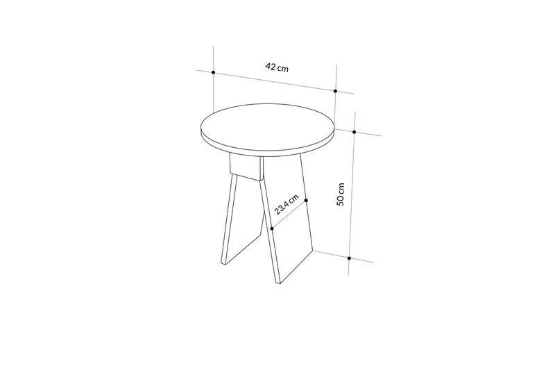Chen Sidebord 42 cm - Hvit - Møbler - Bord - Avlastningsbord & sidobord - Lampebord & sidebord