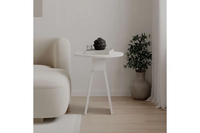 Chen Sidebord 42 cm - Hvit - Møbler - Bord - Avlastningsbord & sidobord - Lampebord & sidebord