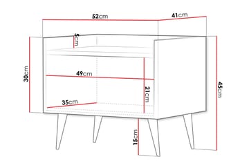 Chiku Nattbord 52 cm - Beige - Møbler - Bord - Avlastningsbord & sidobord - Sengebord & nattbord