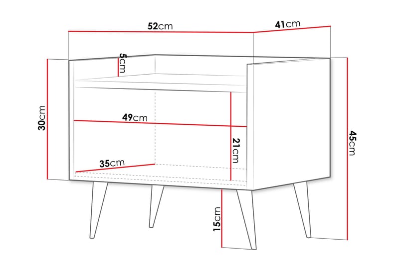 Chiku Nattbord 52 cm - Beige - Møbler - Bord - Avlastningsbord & sidobord - Sengebord & nattbord