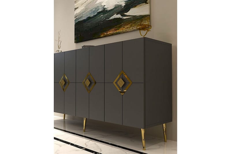 Cleryn Konsollbord 150 cm - Antrasitt/Gull - Møbler - Bord - Avlastningsbord & sidobord - Konsollbord & gangbord