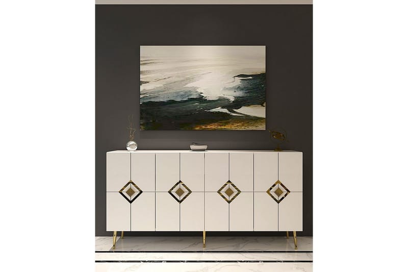 Cleryn Konsollbord 150 cm - Hvit/Gull - Møbler - Bord - Avlastningsbord & sidobord - Konsollbord & gangbord