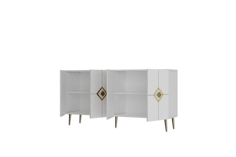 Cleryn Konsollbord 150 cm - Hvit/Gull - Møbler - Bord - Avlastningsbord & sidobord - Konsollbord & gangbord