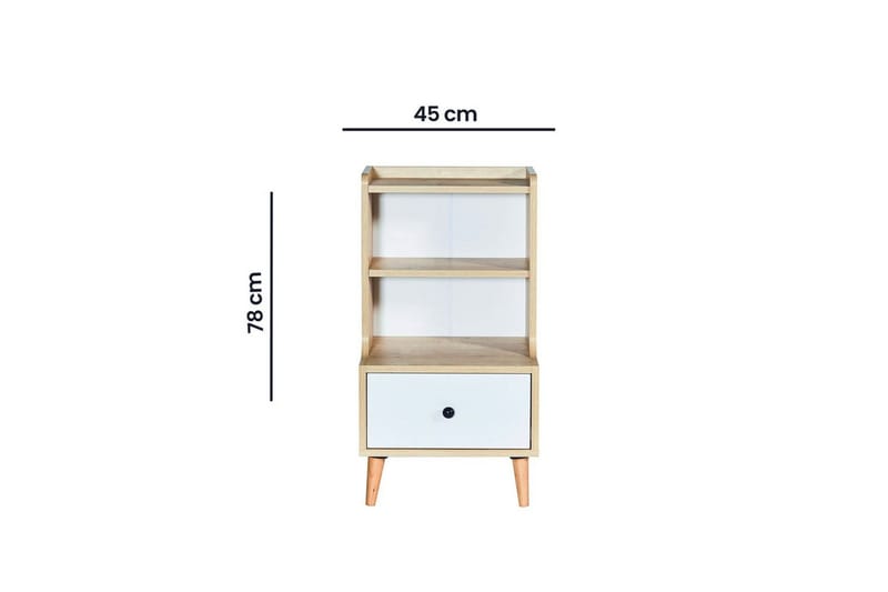 Comfortale Nattbord 45 cm - Sand/Hvit - Møbler - Bord - Avlastningsbord & sidobord - Sengebord & nattbord