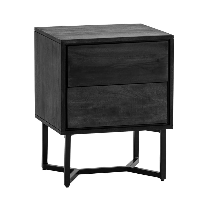 Corora nattbord 45 cm industriell stil - svart - Møbler - Bord - Avlastningsbord & sidobord - Sengebord & nattbord
