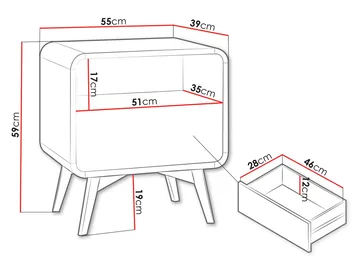 Corvan Nattbord 55 cm - Møbler - Bord - Avlastningsbord & sidobord - Sengebord & nattbord