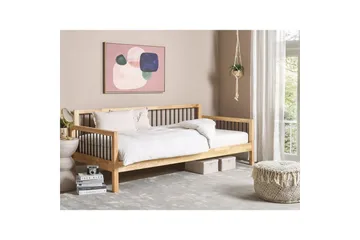 Dagbädd Beliani Tricot med lamellram Light wood - Møbler - Bord - Avlastningsbord & sidobord - Sengebord & nattbord