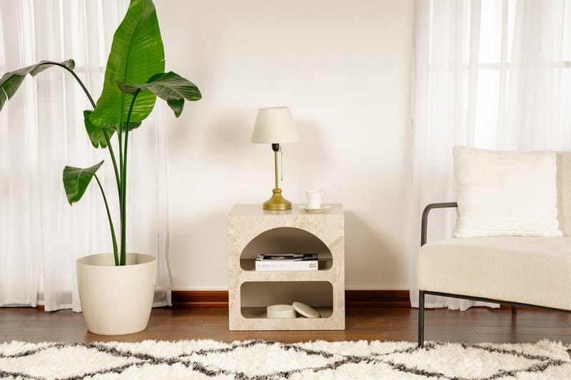 Dalim Nattbord 50 cm - Travertin/Sandstein - Møbler - Bord - Avlastningsbord & sidobord - Sengebord & nattbord