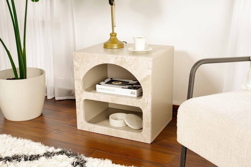 Dalim Nattbord 50 cm - Travertin/Sandstein - Møbler - Bord - Avlastningsbord & sidobord - Sengebord & nattbord