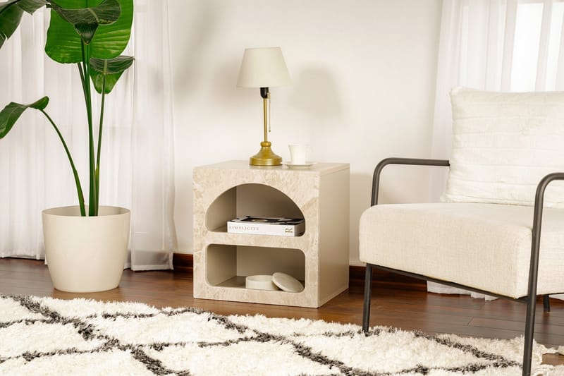 Dalim Nattbord 50 cm - Travertin/Sandstein - Møbler - Bord - Avlastningsbord & sidobord - Sengebord & nattbord