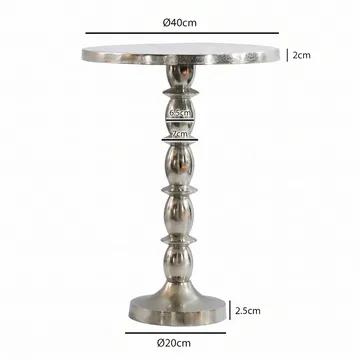 Dalor rundt sidebord 40 cm i aluminium med rå finish - sølv - Møbler - Bord - Avlastningsbord & sidobord - Pidestall & blomsterpidestall
