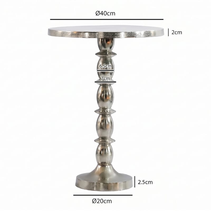 Dalor rundt sidebord 40 cm i aluminium med rå finish - sølv - Møbler - Bord - Avlastningsbord & sidobord - Pidestall & blomsterpidestall