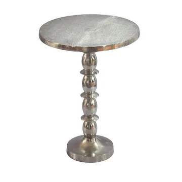Dalor rundt sidebord 40 cm i aluminium med rå finish - sølv - Møbler - Bord - Avlastningsbord & sidobord - Pidestall & blomsterpidestall
