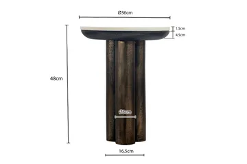 Dalvor rundt sidebord 36 cm i metall med marmorplate - hvit og svart - Møbler - Bord - Avlastningsbord & sidobord - Pidestall & blomsterpidestall
