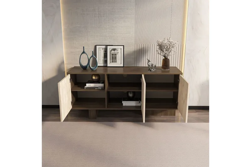 Dargaville Konsollbord 150 cm - Valnøtt/Travertin - Oppbevaring - Oppbevaringsmøbler - Sideboard & skjenk