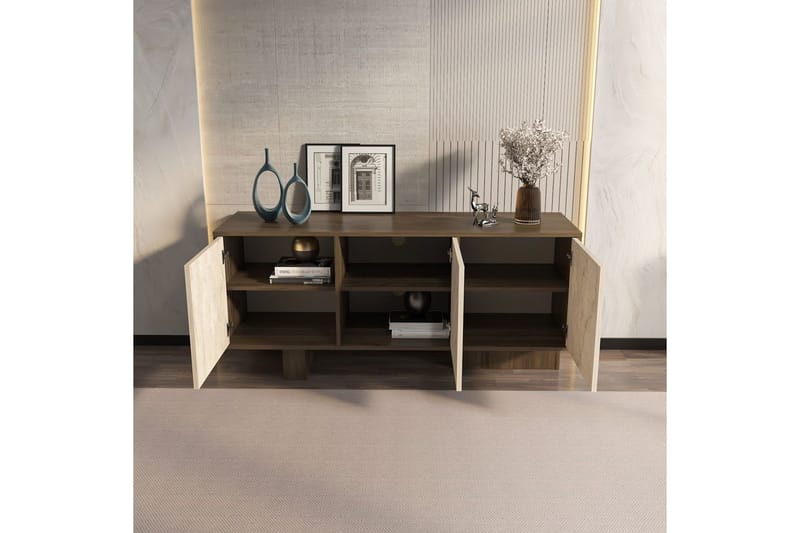 Dargaville Konsollbord 150 cm - Valnøtt/Travertin - Møbler - Bord - Avlastningsbord & sidobord - Konsollbord & gangbord