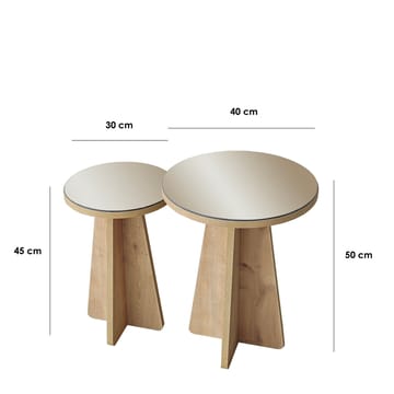 Dasina sidebord 2 deler 50 cm - Bronzie/Safir Eik - Møbler - Bord - Avlastningsbord & sidobord - Settbord
