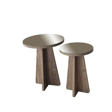 Dasina sidebord 2 deler 50 cm - Bronzie/Valnøtt - Møbler - Bord - Avlastningsbord & sidobord - Settbord