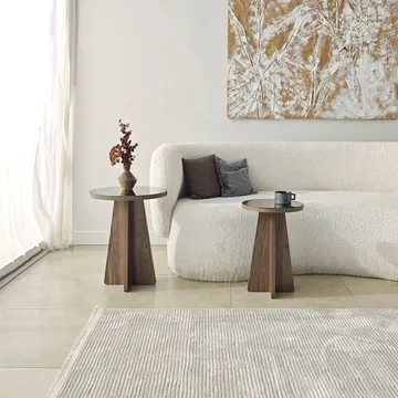 Dasina sidebord 2 deler 50 cm - Bronzie/Valnøtt - Møbler - Bord - Avlastningsbord & sidobord - Settbord