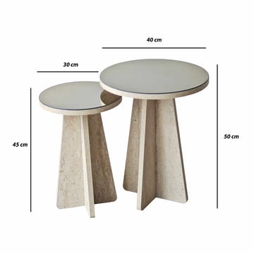 Dasina sidebord 2 deler 50 cm - Travertin/Bronse - Møbler - Bord - Avlastningsbord & sidobord - Settbord