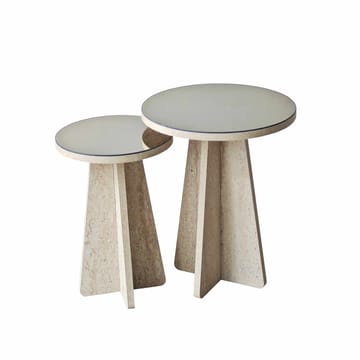 Dasina sidebord 2 deler 50 cm - Travertin/Bronse - Møbler - Bord - Avlastningsbord & sidobord - Settbord