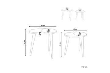 Daylinn Settbord 54 cm - Mørkt tre/Gull - Møbler - Bord - Avlastningsbord & sidobord - Settbord