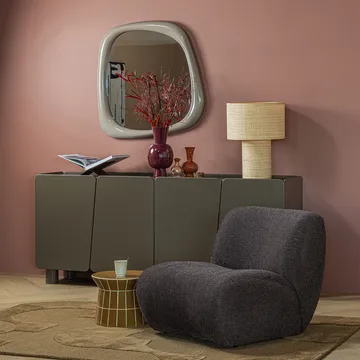 Dekorativt sidebord Plu 38 cm rundt - Honninggul - Møbler - Bord - Avlastningsbord & sidobord - Lampebord & sidebord