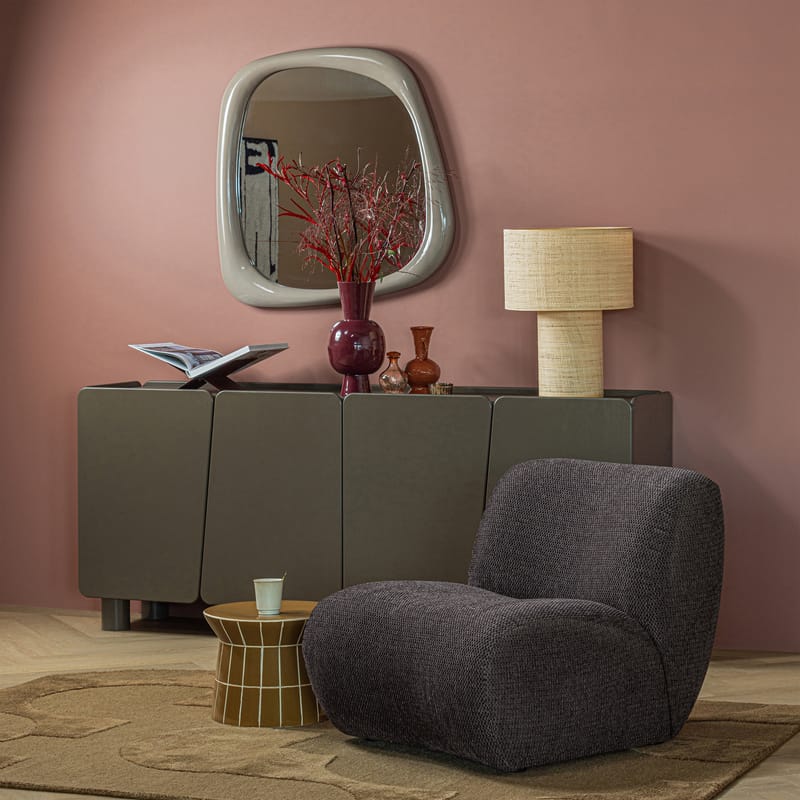 Dekorativt sidebord Plu 38 cm rundt - Honninggul - Møbler - Bord - Avlastningsbord & sidobord - Lampebord & sidebord