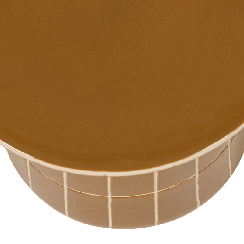 Dekorativt sidebord Plu 38 cm rundt - Honninggul - Møbler - Bord - Avlastningsbord & sidobord - Lampebord & sidebord