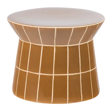 Dekorativt sidebord Plu 38 cm rundt - Honninggul - Møbler - Bord - Avlastningsbord & sidobord - Lampebord & sidebord