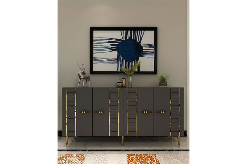 Deylin Konsollbord 150 cm - Antrasitt/Gull - Møbler - Bord - Avlastningsbord & sidobord - Konsollbord & gangbord