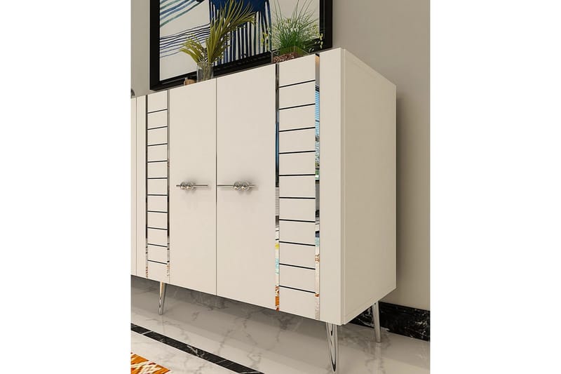 Deylin Konsollbord 150 cm - Hvit/Sølv - Møbler - Bord - Avlastningsbord & sidobord - Konsollbord & gangbord