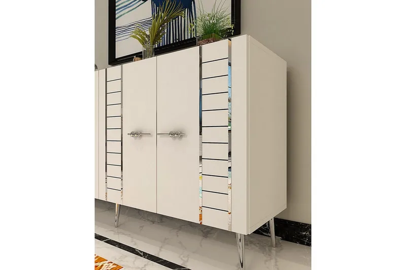 Deylin Konsollbord 150 cm - Hvit/Sølv - Møbler - Bord - Avlastningsbord & sidobord - Konsollbord & gangbord