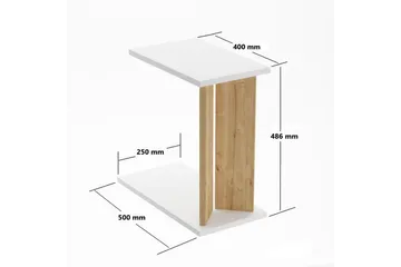 Deyra Sidebord 25 cm - Eik/Hvit - Møbler - Bord - Avlastningsbord & sidobord - Lampebord & sidebord