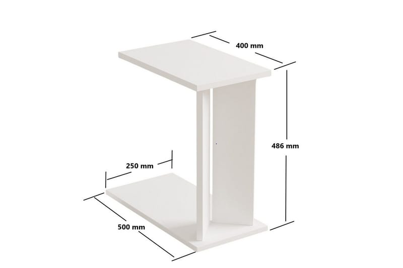 Deyra Sidebord 25 cm - Hvit - Møbler - Bord - Avlastningsbord & sidobord - Lampebord & sidebord