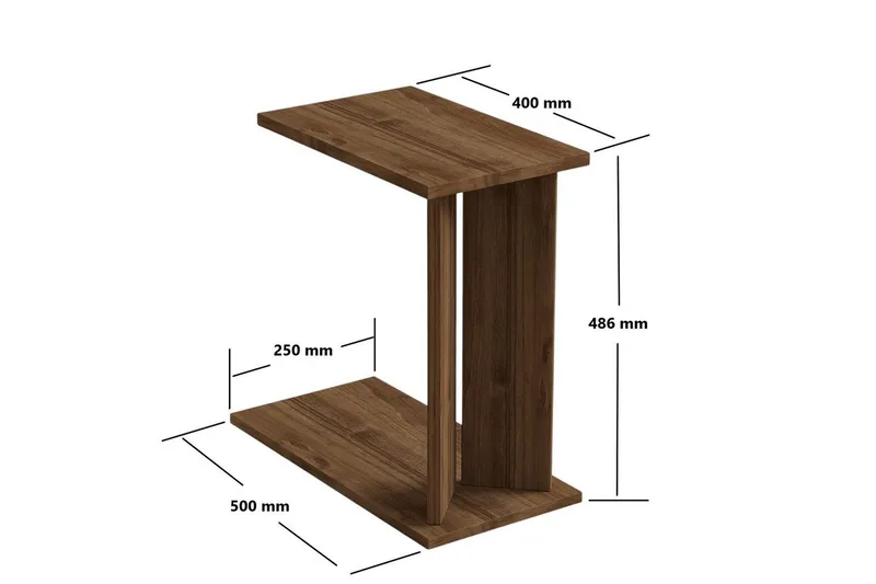 Deyra Sidebord 25 cm - Valnøtt - Møbler - Bord - Avlastningsbord & sidobord - Lampebord & sidebord