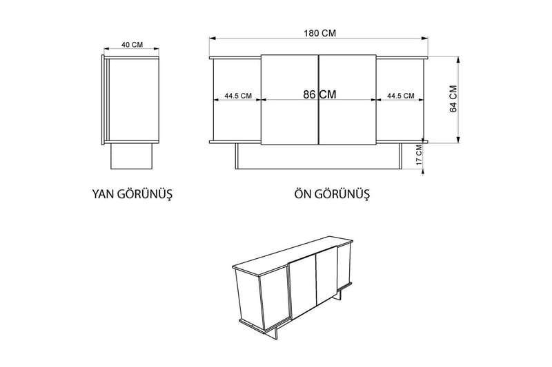Diannare Konsollbord 180 cm - Brun/Sand - Møbler - Bord - Avlastningsbord & sidobord - Konsollbord & gangbord