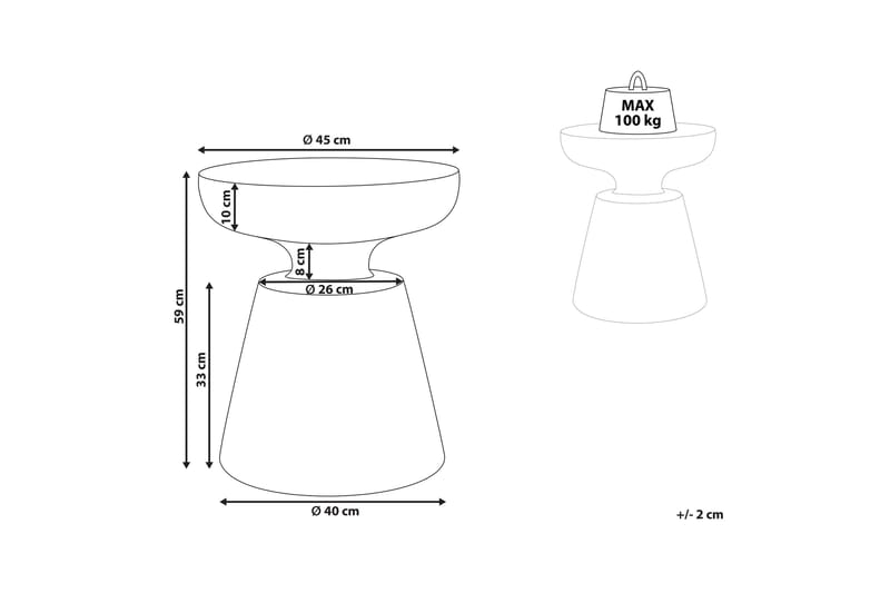 Diondra Sidebord 45 cm - Svart - Møbler - Bord - Avlastningsbord & sidobord - Lampebord & sidebord