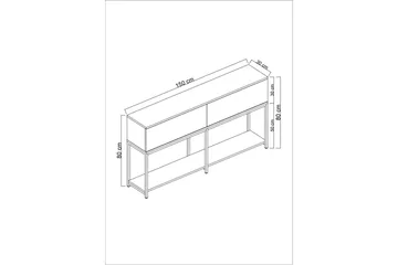 Dorlord Konsollbord 150 cm - Grå/Gull - Møbler - Bord - Avlastningsbord & sidobord - Konsollbord & gangbord