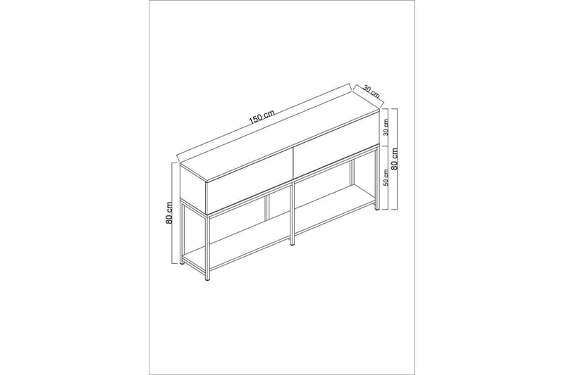 Dorlord Konsollbord 150 cm - Grå/Gull - Møbler - Bord - Avlastningsbord & sidobord - Konsollbord & gangbord